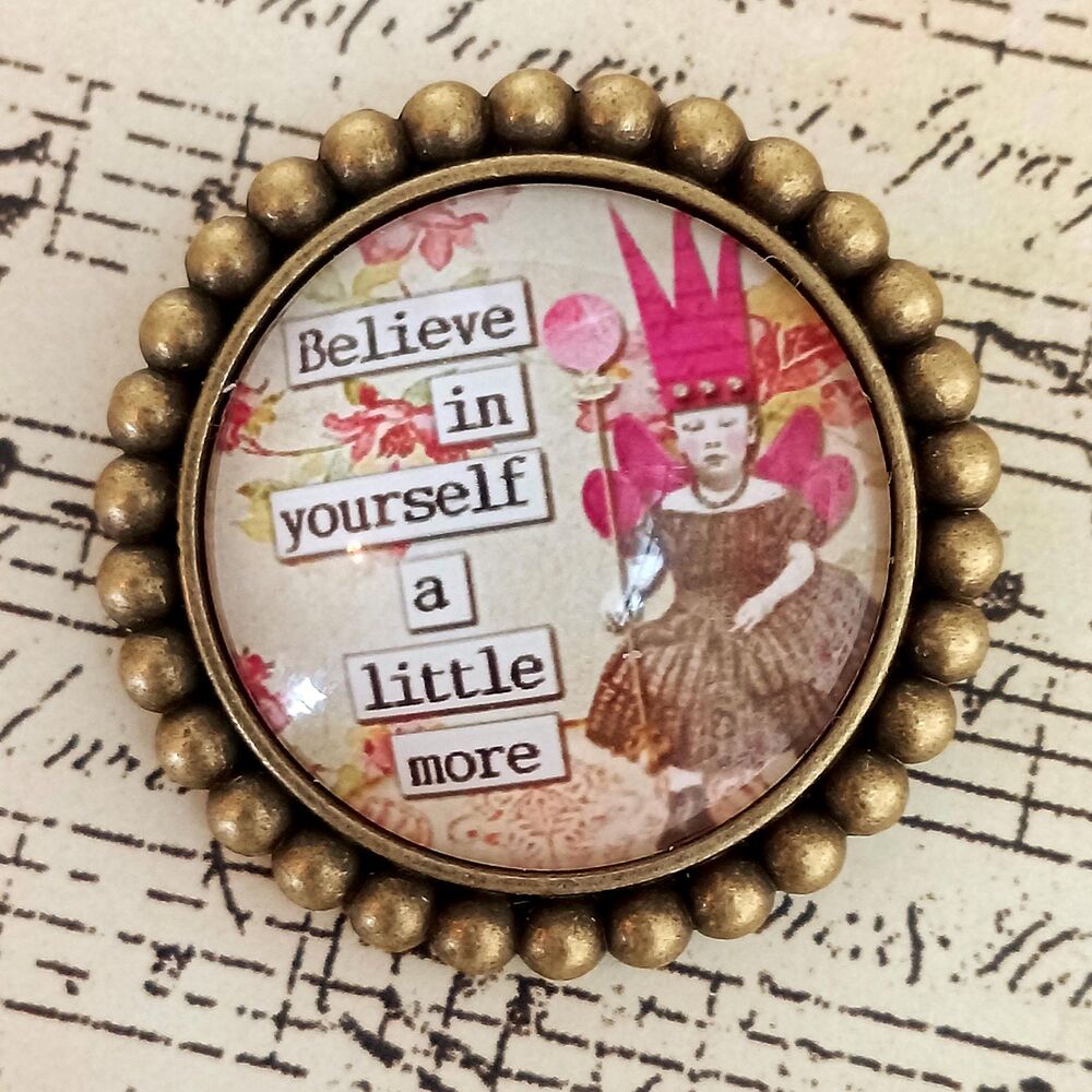Inspirational Fairy Brooch "Believe in yourself a little more" - Antiqued Bronze